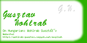 gusztav wohlrab business card